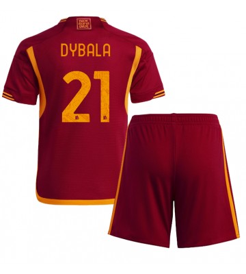 AS Roma Paulo Dybala #21 Replica Home Stadium Kit for Kids 2023-24 Short Sleeve (+ pants)